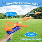 2 in 1 Kids LED Airplane Launcher ToyGun | Foam Flying Glider Aeroplane | Outdoor Fun Catapult Aircraft Toy
