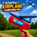 2 in 1 Kids LED Airplane Launcher ToyGun | Foam Flying Glider Aeroplane | Outdoor Fun Catapult Aircraft Toy